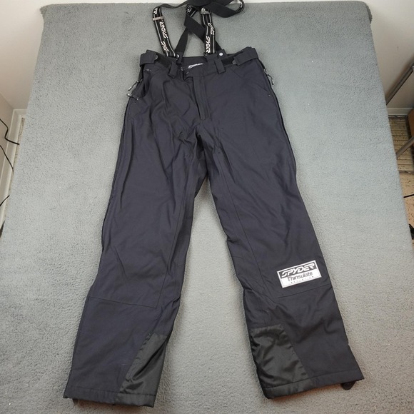 Spyder Pants Mens Large Black Ski Snow Thinsulate Dermizax-EV Bib Suspenders - Picture 1 of 11